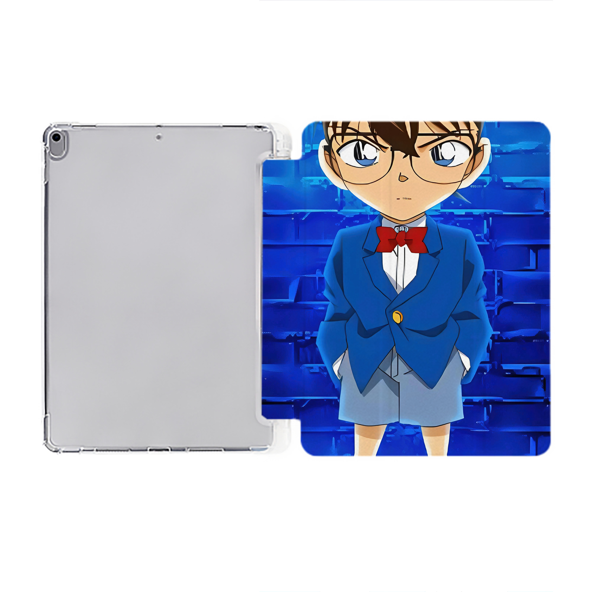（画像用） 名探偵コナン Detective Conan IPad ケース ペン収納付き 三つ折りスタンド PUレザー×シリコン 対応機種9.5/10.5/10.9インチ